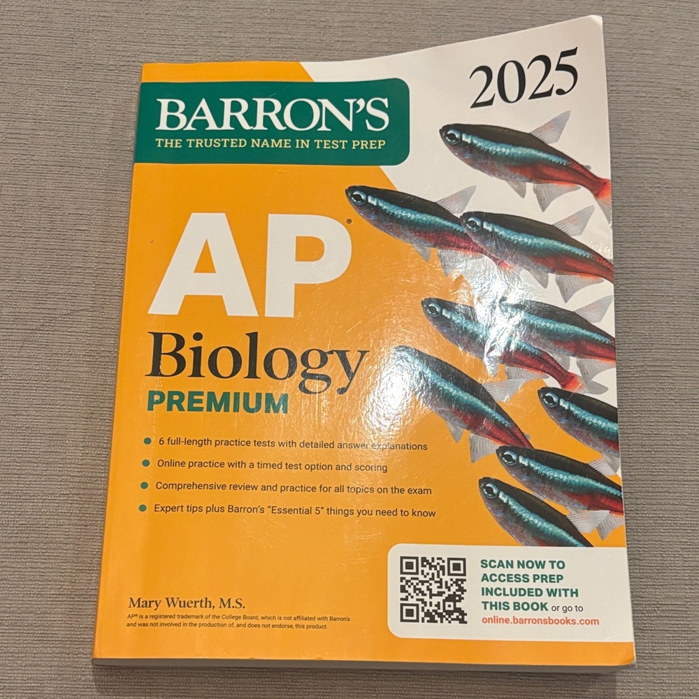 Barron's AP Biology Premium 2025 Edition - Orange Cover